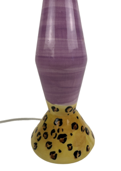 Preview: Afikanische Lampe mit bemaltem Keramikfuß